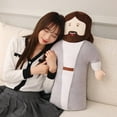 thumbnail image 6 of Jesus Plush Toy Soft Stuffed Pillow Brown Beard Gray Robe Garment Christmas Gift Home Decor Cartoon Figure Religious Collectible, 6 of 7
