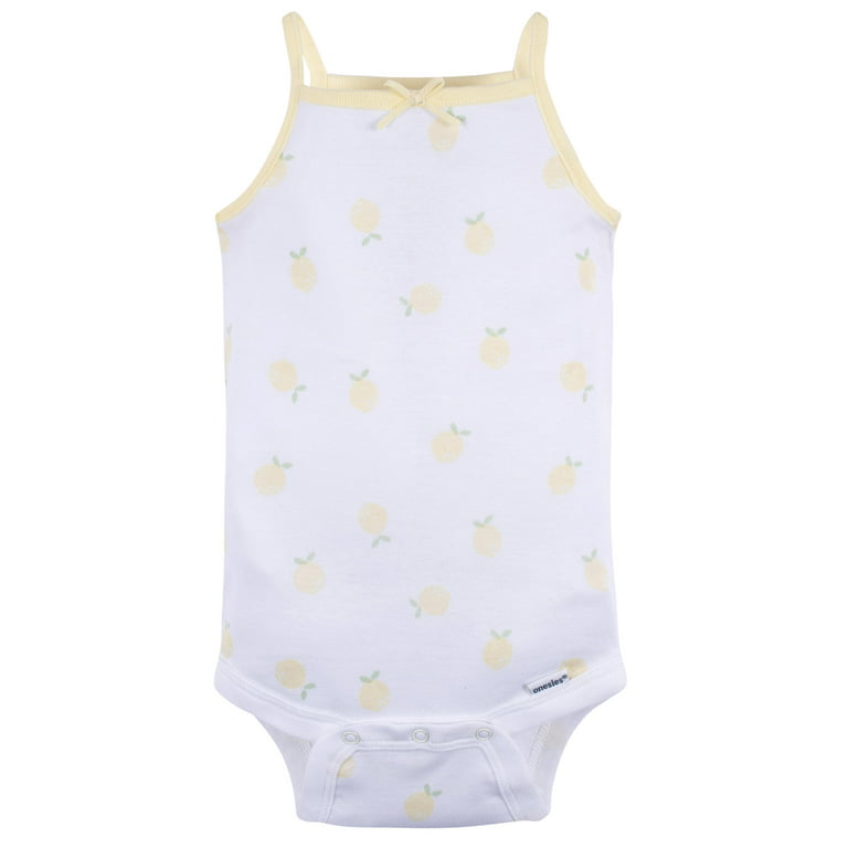 Gerber Baby Girl Tank Onesies Bodysuits, 4-Pack, Sizes Newborn - 24 Months  