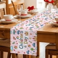 thumbnail image 5 of Pink Children's Day Table Runner 90 Inches, Car Tree Stars Cartoon Modern Art Bed Runner Dresser Scarves Tabletop for Indoor Outdoor Parties/Ceremony/Banquet, 13" x 90", 5 of 9