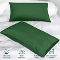 thumbnail image 4 of ROYALE LINENS 300 Thread Count 100% Long Staple Combed Cotton Pillowcases Set of 2, King Bed Pillow Cover, 20"x40", Ultra Soft, Breathable, Cool & Crisp Percale (King, Hunter Green), 4 of 9