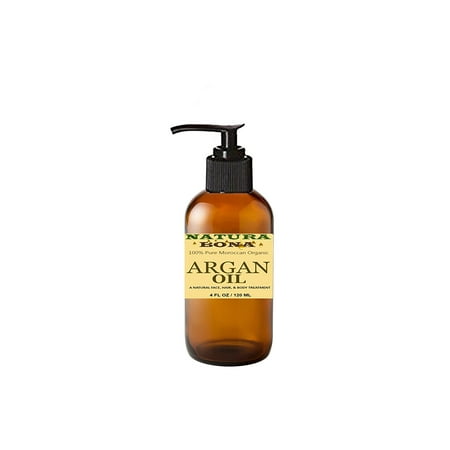 - Natura Bona 100% Pure Organic Argan Oil - A Natural Skin Moisturizer and Hair Revitalizing Oil by Natura Bona; 4 Oz Amber Glass Pump Bottle