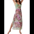 thumbnail image 2 of Vestidos Largos de Verano Y2K con Encaje, Retazos, , Estampado Floral, Escote Corazón, Espalda Descubierta y Abertura para Mujer Verde L, 2 of 7