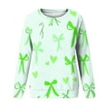 thumbnail image 5 of Royisotas Womens Sweatshirts Long Sleeve Fall and Winter Bow Graphic Pullover Raglan Crewneck Green Lounge No Hood Blouse, 5 of 5