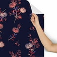 thumbnail image 3 of MuralsPrint Branos Florals on Navy background Removable Wallpaper - 10'ft H x 24''inch W, 3 of 4