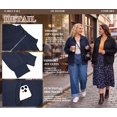 thumbnail image 6 of NAYTOAO Women's Plus Size Waffle Bomber Jacket, Lightweight Casual Outerwear, 6 of 7