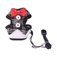thumbnail image 2 of Greeniant Conjunto de correa y arnés para cachorro, pajarita para gatito pequeño y mediano, traje transpirable para boda, ropa ajustable, Type3 NO3, 2 of 6