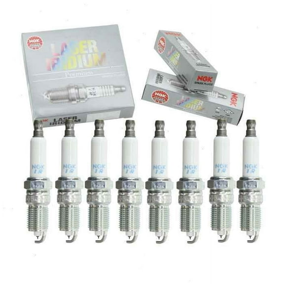 8 pc NGK Laser Iridium Spark Plugs compatible with GMC Sierra 2500 5.3L 6.0L V8 1999-2004