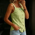 thumbnail image 4 of Fewfanhot Spring Tops for Women 2026 Trendy Ribbed Tank Tops Slim Fit Square Neck Sleeveless Shirts Slit Hem Summer Casual Basic Tanks, 4 of 7