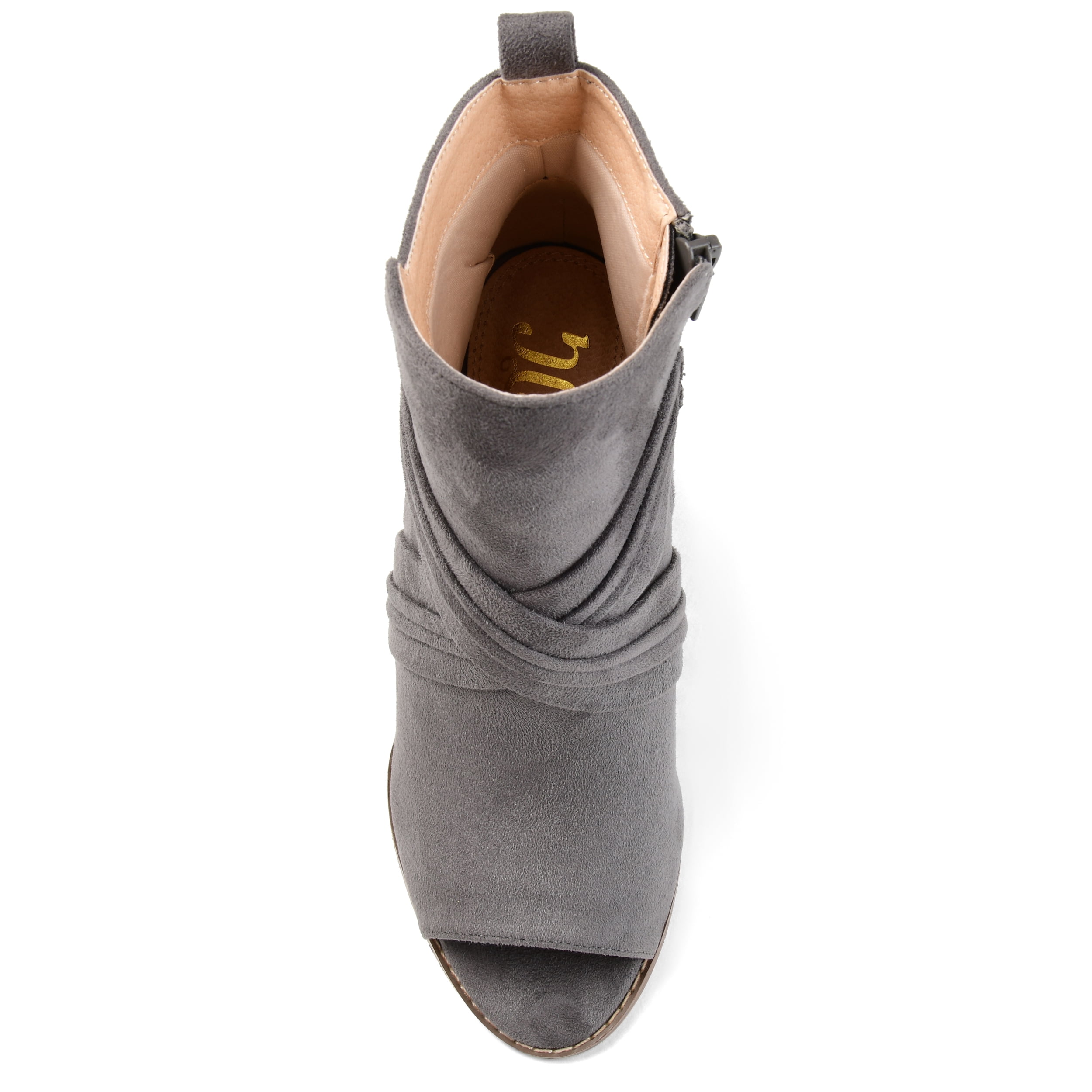 Journee Womens Sabeena Inside Zip Open Toe Wedge Booties
