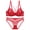 Red, variant on Plus Size Bras for Women Thin Sponge Transparent Bra With Large Chest And Small Lace Women's SexyGather And Lift For Breathability Lingerie Bra Set Comfortable Convenient No Wire Buckle Bra