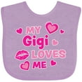 thumbnail image 3 of Inktastic Valentine's Day My Gigi Loves Me Hearts and Lips Boys or Girls Baby Bib, 3 of 4