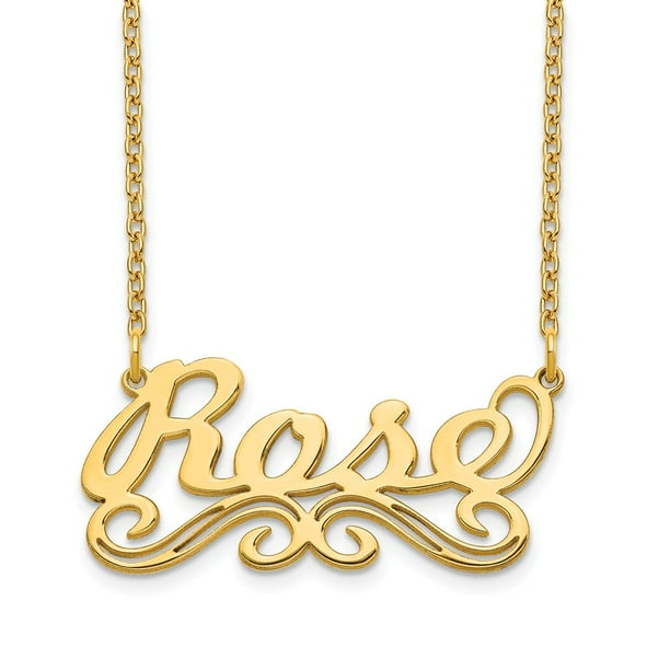 Solid Gold Nameplate Necklace