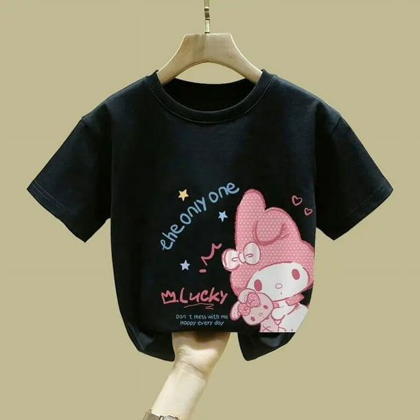 T-Shirt Fille Kawaii Adorable – Imprimé Dessin Animé Mignon, Manches Courtes, Coton Doux Et Confortable Pour Enfants
