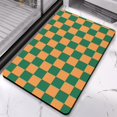 thumbnail image 2 of 20x32in Long Bathroom Mat | Non-Slip, Water Absorbent | Checkered Rug Runner | Soft Microfiber, Perfect Large Bath Mat, 2 of 5