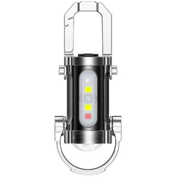 Portable Rechargeable Bright Keychain Flashlight, 2 Pack Compact Multi-Mode Pocket LED Flashlight, Super Bright Flashlight, Long Lasting for for Night Working, Running, Walking, Camping