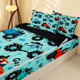 thumbnail image 2 of Erosebridal Monster Truck Zipper Twin Comforter Sets with Fitted Sheet and 2 Pillowcases, Off-Road Zipper Bedding Set, Light Blue, Black Reversible, 2 of 7