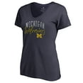 thumbnail image 2 of Women's Navy Michigan Wolverines Graceful V-Neck T-Shirt, 2 of 3