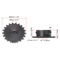 thumbnail image 2 of Uxcell Teeth Chain Sprocket Carbon Steel with Set Screws 8mm, 2 of 6