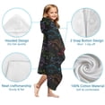thumbnail image 7 of Black Colorful Dinosaurs Chalk Pattern Hooded Bath Towel，60"x35" for Ages 3 To 12 Kids, Quick Dry Lightweight Soft Microfiber Hood Beach Towel Cover Up for Kids, 7 of 7