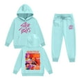 thumbnail image 1 of Pop cazadora para niña Hooded Sweatshirt Set,Soft Streetwear Pullover,Cute Long Sleeve Hoodie for Fall Winter （Light Blue）, 1 of 2