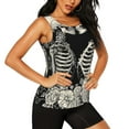 thumbnail image 2 of Salouo Skeletons Love Flowers Pattern Workout Tank Tops for Women,Gym Exercise Sleeveless Running Loose Athletic Top Fit Yoga Tops Active Shirts-Small, 2 of 7