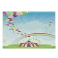 thumbnail image 1 of Circus Cutting Board, Circus Rainbow and Colorful Balloons Freedom Theme Traveling Cloudscape Festival, Decorative Tempered Glass Cutting and Serving Board, Large Size, Multicolor, by Ambesonne, 1 of 1