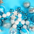 thumbnail image 3 of Juego de Adornos para Bolas de Navidad, 42 Pzas, Decoraciones para Árboles de Navidad, Bola Interior Azul y Plateada de 2,4", 3 of 7