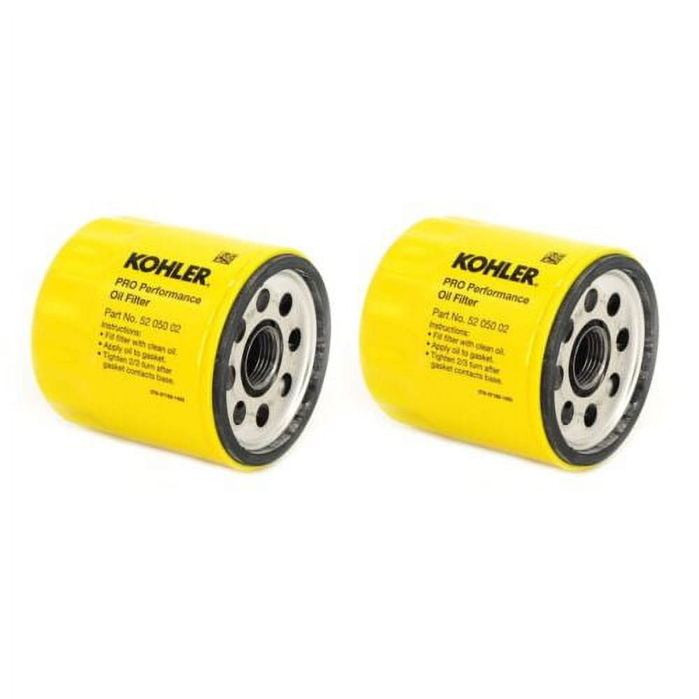 Kohler 52 050 02-S Engine Oil Filter Extra Capacity for CH11 - CH15, CV11 - CV22, M18 - M20, MV16 - MV20 and K582, 2 Pack