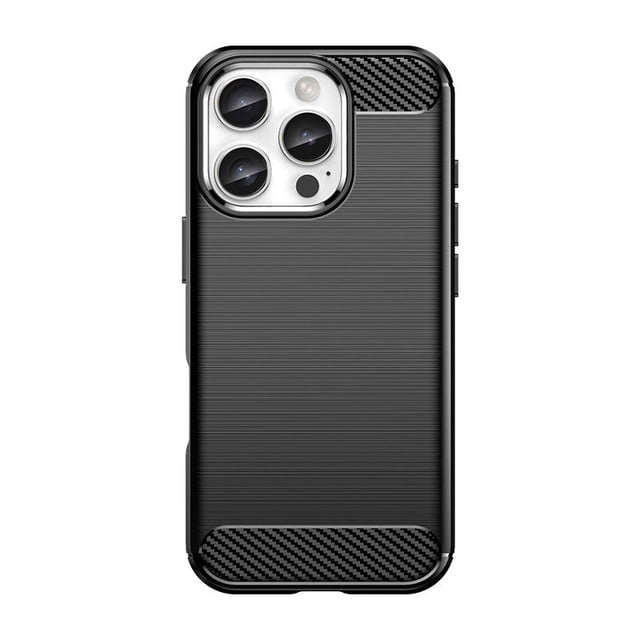PANDACO Black Brushed Metal Case for iPhone 16 Pro
