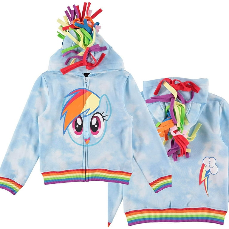 Girls My Little Pony Rainbow Dash Zip up Sweatshirt Hoodie