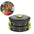 thumbnail image 5 of Ensemble de Cuisine Extérieure 10 Pcs 1-2 Personnes Kit de Camping (Poignée Verte), 5 of 5