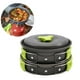 thumbnail image 4 of Juego de 10 utensilios de cocina para exteriores para 1 o 2 personas, ollas, sartenes y cuencos para acampar (mango verde), 4 of 5