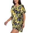 thumbnail image 2 of Susaid Orchids Flowers Print Women's Pajama Set, Button-Up Sleepwear with Elastic Waist Shorts, Perfect for Lounging, Yoga, Beach, and Casual Wear-XX-Large, 2 of 7