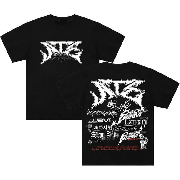 Stray Kids Ate Tracklist Unisex Cotton Short Sleeve Crewneck Streetwear T - Shirt