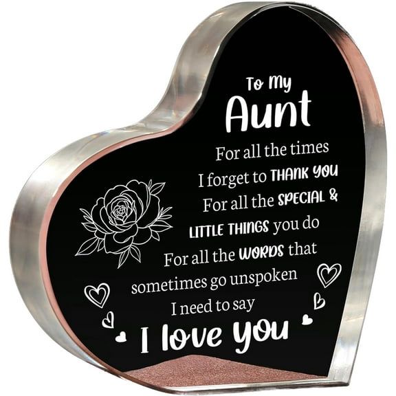 Gifts for Aunt, Aunt Gifts from Niece, Best Auntie Acrylic Keepsake 3.9x3.9inch, Best Aunt Ever Gifts, Auntie Birthday Mothers Day Christmas Gifts for Aunt from Nephew