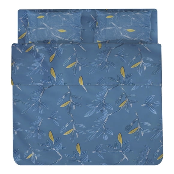Juego De Sabanas Queen Size Estampadas De Microfibra De Poliester 4 Piezas Diseño Elegante Amplias Textura Suave
