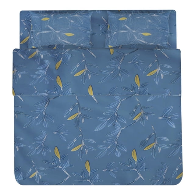 Juego De Sabanas Queen Size Estampadas De Microfibra De Poliester 4 Piezas Diseño Elegante Amplias Textura Suave