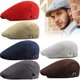 thumbnail image 3 of Gorros de malla transpirable para hombre, gorra plana ajustable, para exteriores, regalo para padre, 3 of 4