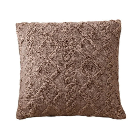 JeashCHAT Decorative Throw Pillow Covers 18"x18" Soft Short Plush Couch Pillow Covers Modern Home Decor Cushion Covers for Spring Fall Winter Patio Garden Couch Sofa Living Room Bed, Brown