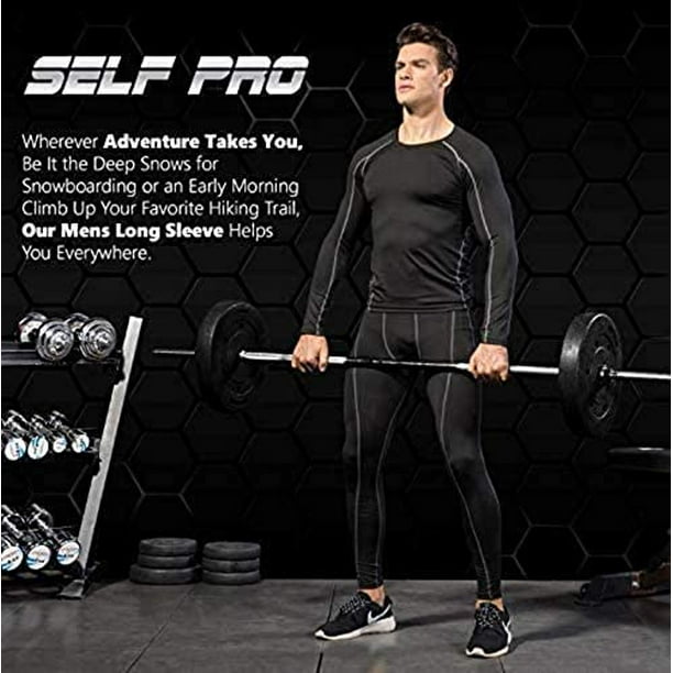 Men's Thermal Compression Pants Athletic Sports Leggings Running Tights  Cold Weather Winter Warm Base Layer Bottom 