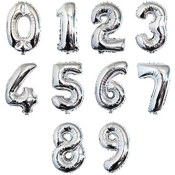 16" Silver 0-9 Number Balloons Foil Balloons Mylar Balloons for Party Decorations Party Supplies$$Electronics Accessories