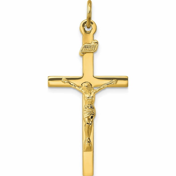 Ss/Gold Plated Sterling Silver Gold-Plated Inri Crucifix Pendant (39 X 18) Made In United States -Jewelry By Sweet Pea