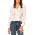 thumbnail image 5 of INSPIRE CHIC Women's Heart Print Sweet V Neck Long Sleeve Shirt Blouse, 5 of 7