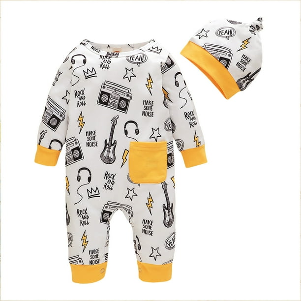 Saeaby Baby Boy Clothes 69 Months Romper Long Sleeve Baby Jumpsuits