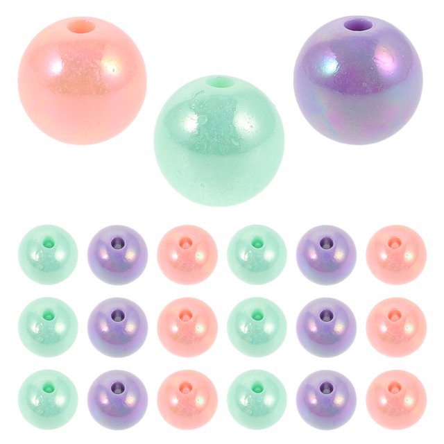 unbranded 60Ud Accesorios De Redondas Sueltas Para Pulseras Con Superficie Suave Multicolor