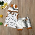 thumbnail image 4 of Kiapeise Baby Summer Sleeveless Hooded Vest + Stripe Shorts, 4 of 6
