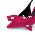 thumbnail image 3 of FSJ Women Fashion Bowknot Studded Crystals Pointy Closed Toe Slingback Pumps Chain High Heels Slip On Sandals Wedding Party Shoes Size 7.5 Pink, 3 of 5