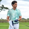 thumbnail image 3 of Yiaed Blue MarblePrint Men's Short Sleeve Polo Shirt,Golf Polo for Men Three-Button Golf Shirt Athletic Casual Collared T-Shirt- XX-Large, 3 of 7