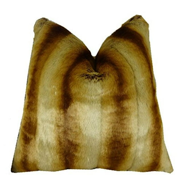 Plutus Sheared Chinchilla Handmade Throw Pillow, (24" x 24")