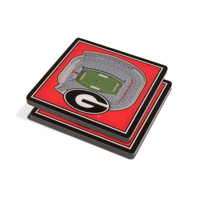 YouTheFan 9025061 NCAA Georgia Bulldogs Sanford Stade 3D StadiumViews Coaster Set - Pack de 2